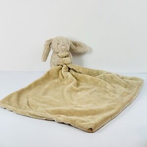 Jellycat Tan Light Brown Bashful Bunny Soother Security Blanket Lovey Plush Soft